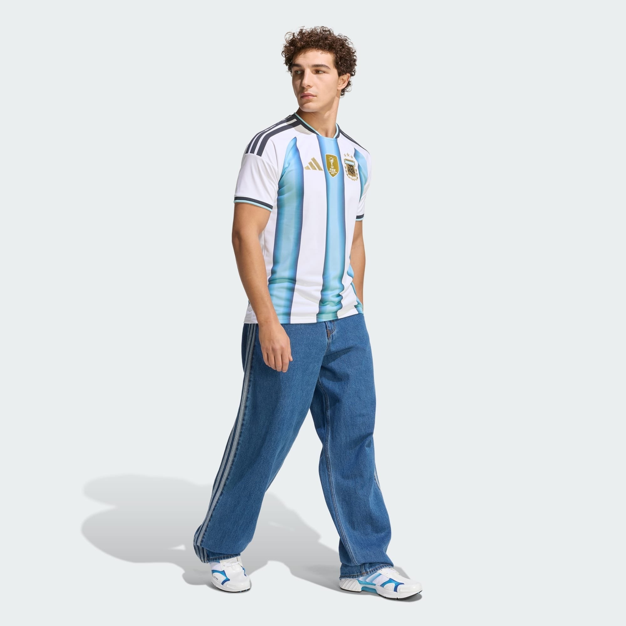 Camisa Argentina I 2026 - Torcedor Masculina - Branca e Azul