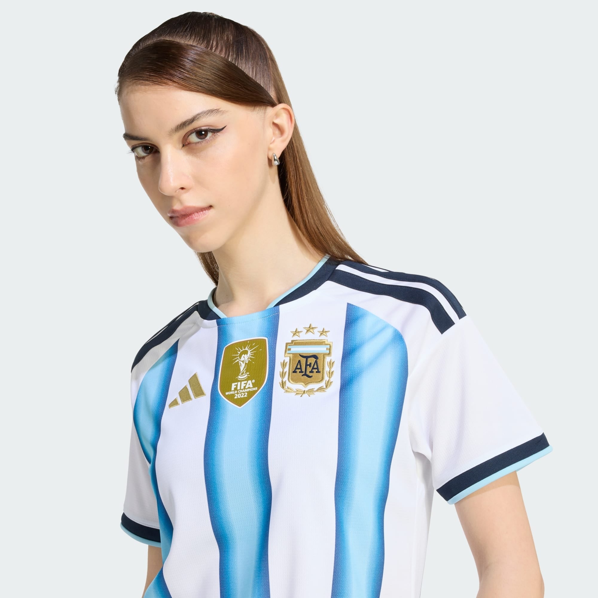 Camisa Argentina I 2026 - Torcedor Feminina - Branca e Azul