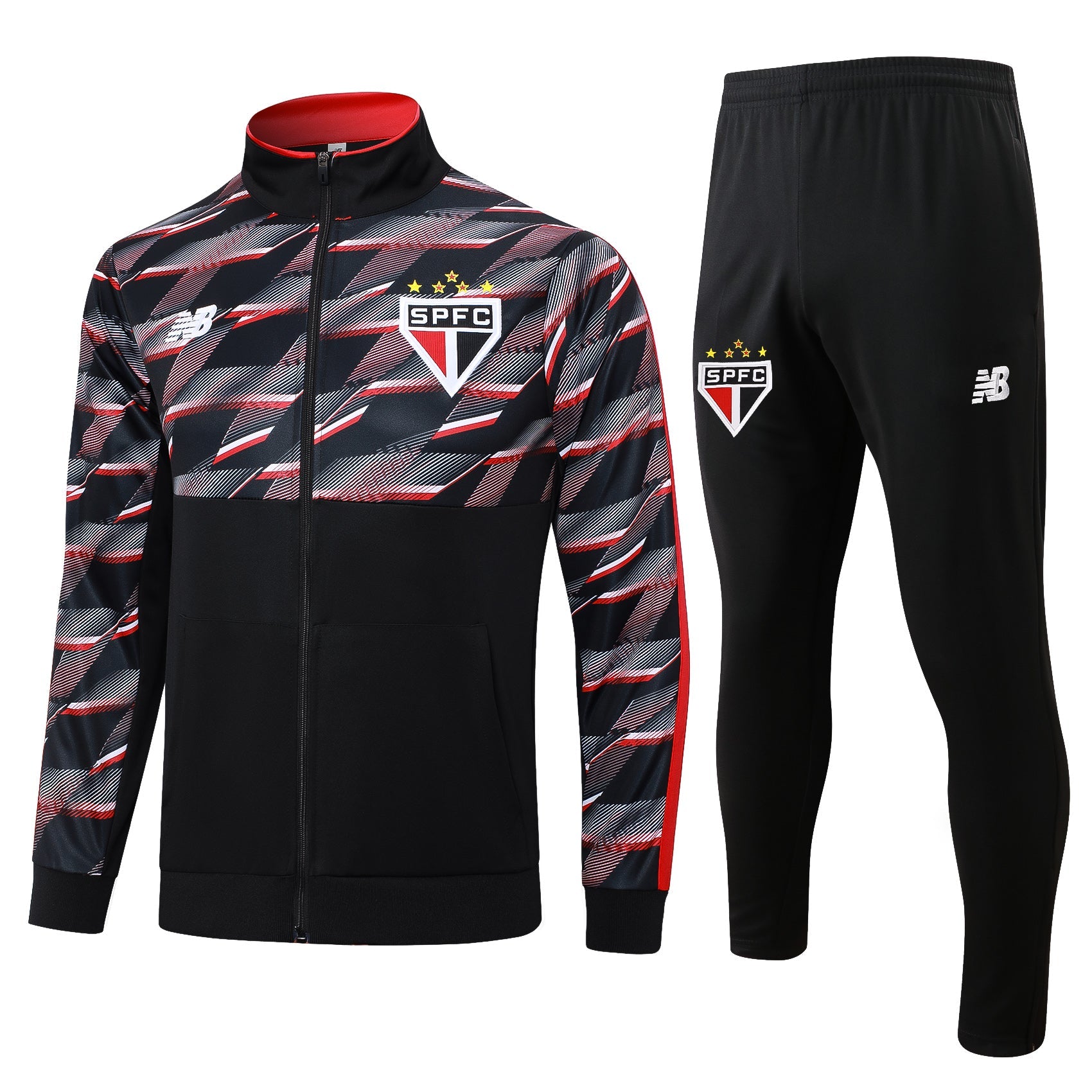 Conjunto Agasalho Treino São Paulo 24/25 Preto e Vermelho