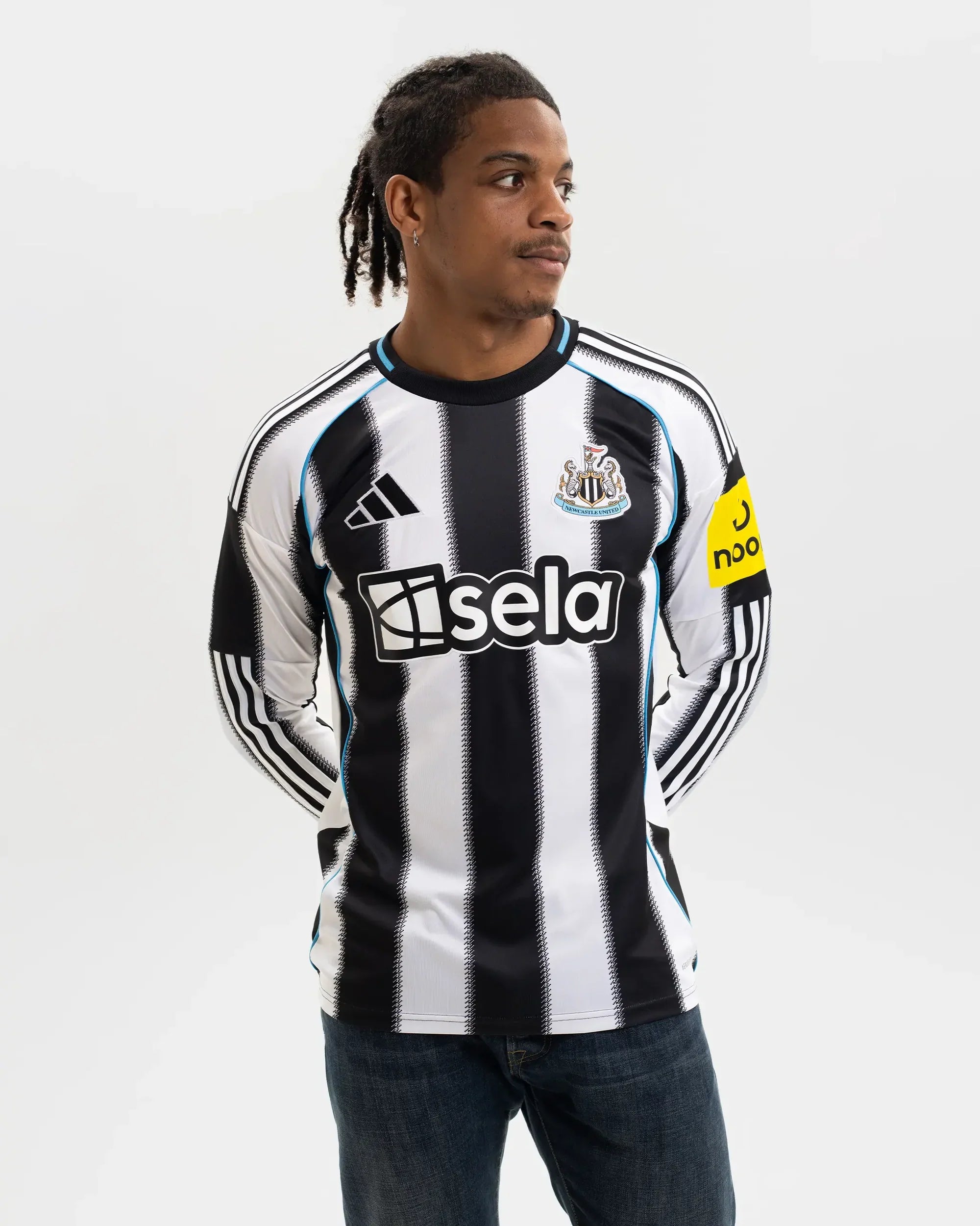 Camisa Manga Longa Newcastle I 25/26 Torcedor adidas Masculina Branco e Preto