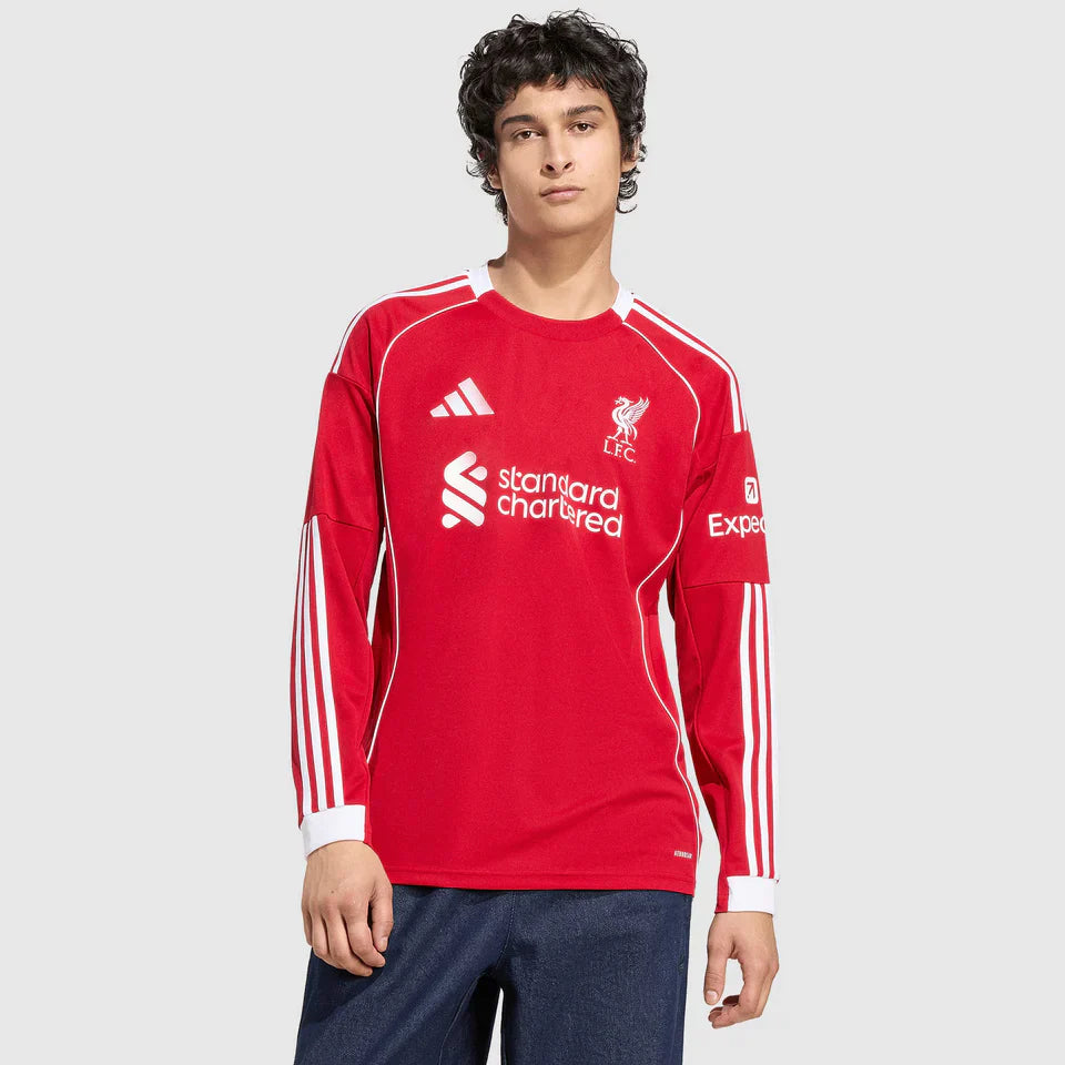 Camisa Manga Longa Liverpool I 25/26 Torcedor Nike Masculina Vermelho