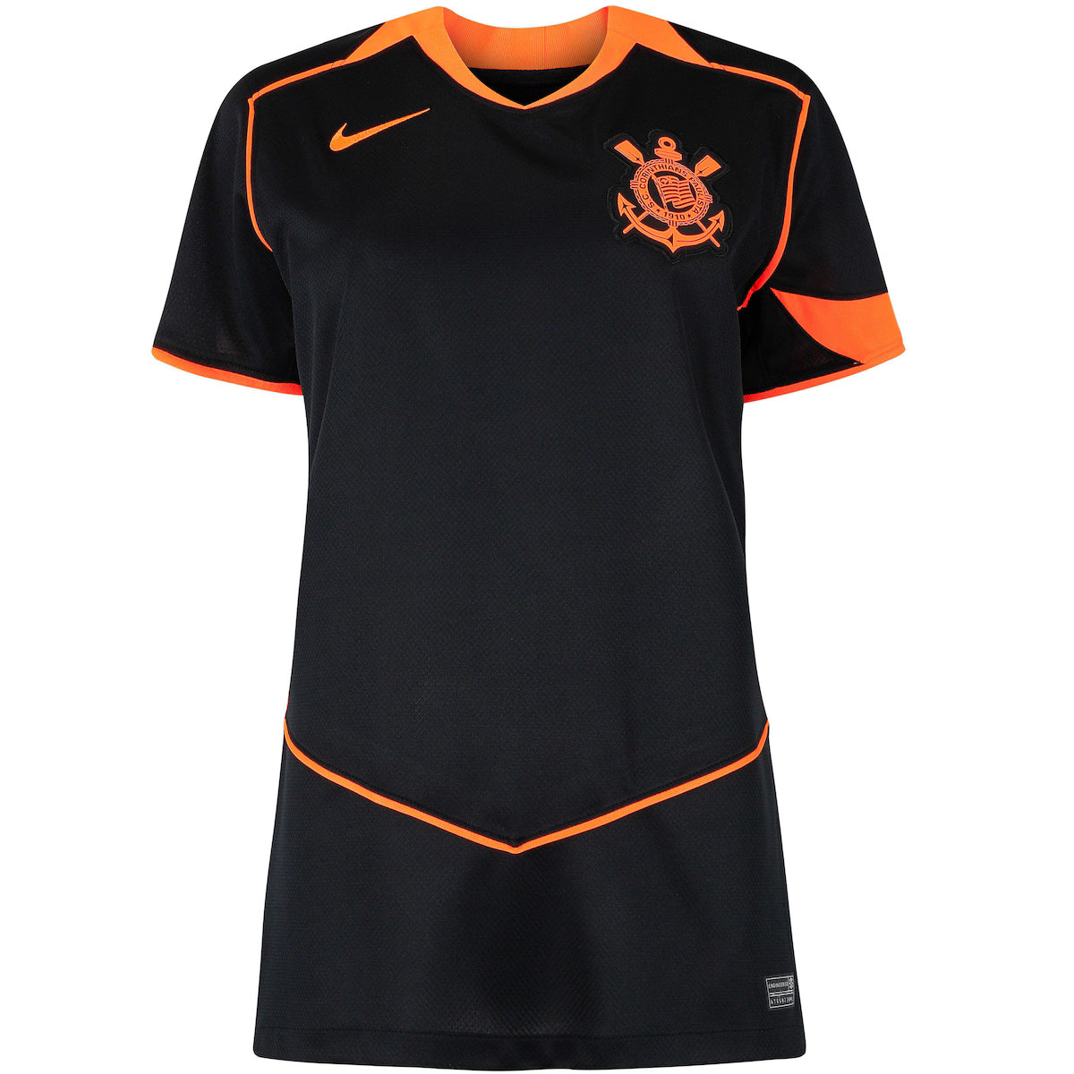 Camisa Nike Corinthians Total 90 III 25/26 Feminina Preto e Laranja