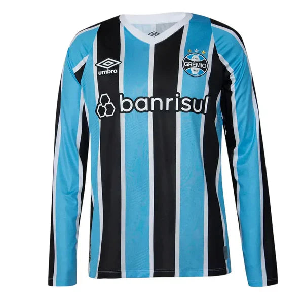 Camisa Manga Longa Grêmio I 24/25 Torcedor Masculina Azul e Preto