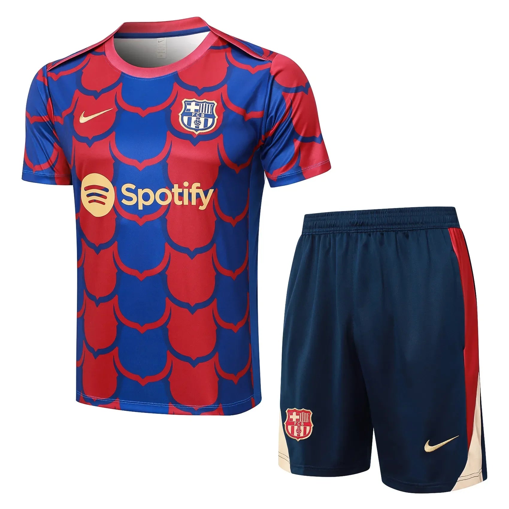 Conjunto Barcelona Treino 24/25 Azul e Vermelho