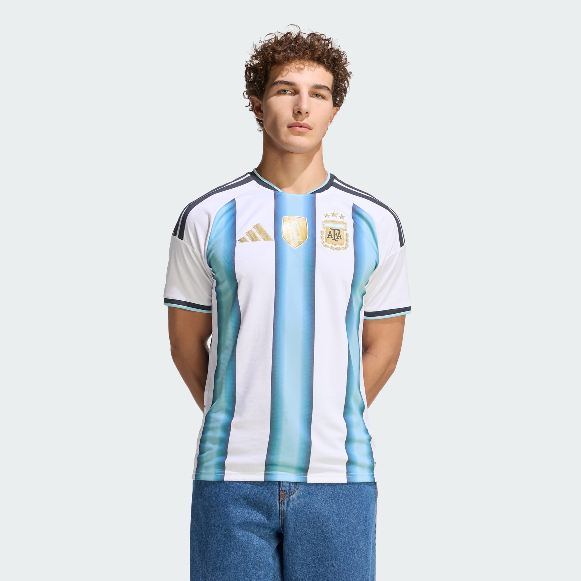Camisa Argentina I 2026 - Torcedor Masculina - Branca e Azul