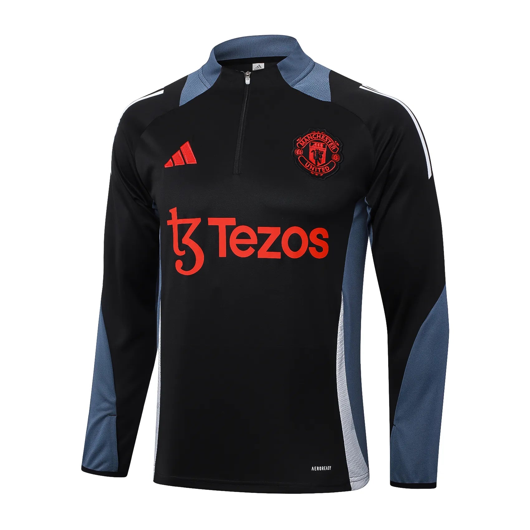 Conjunto Agasalho Treino Manchester United 24/25 Preto e Cinza