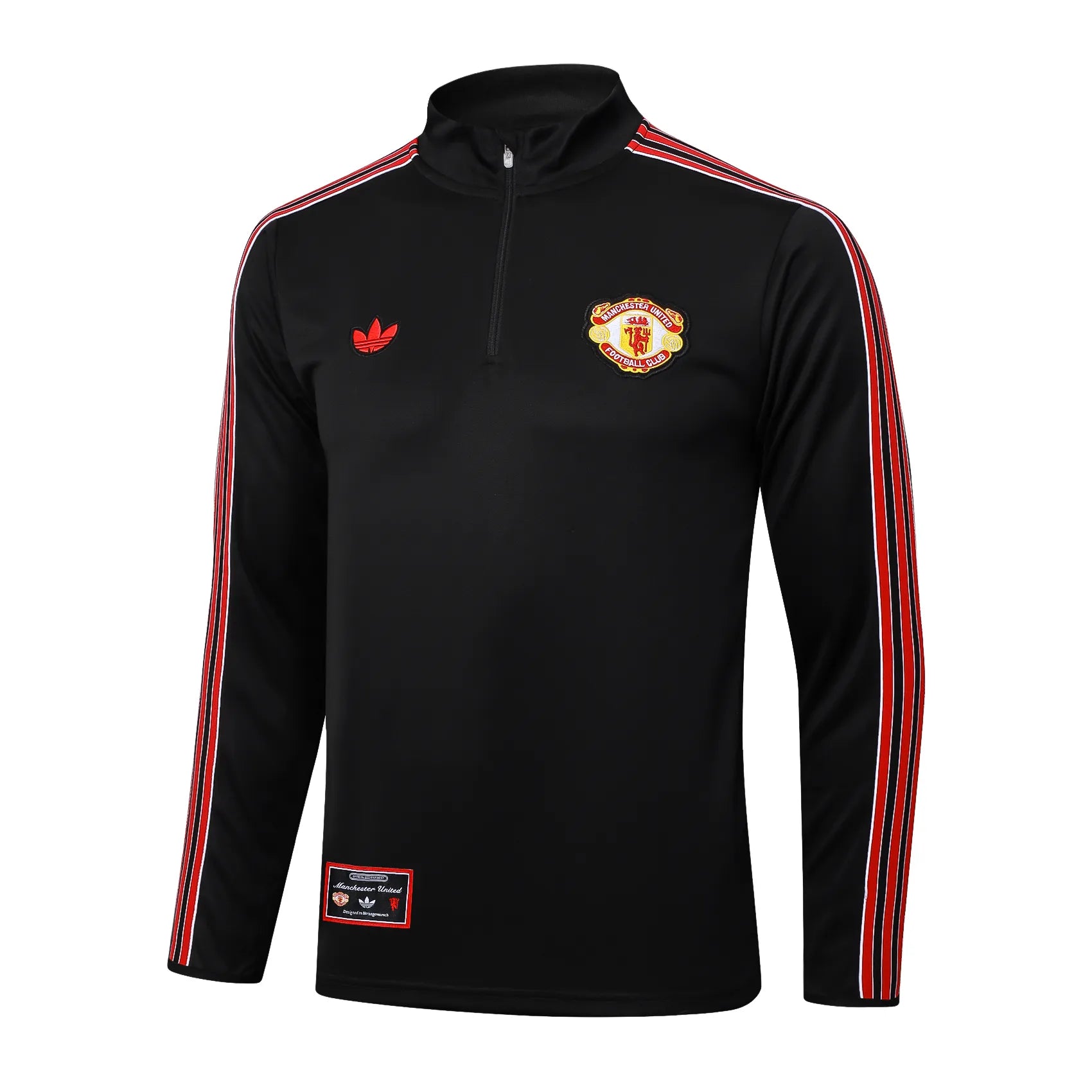 Conjunto Agasalho Treino Manchester United 24/25 Preto e Vermelho