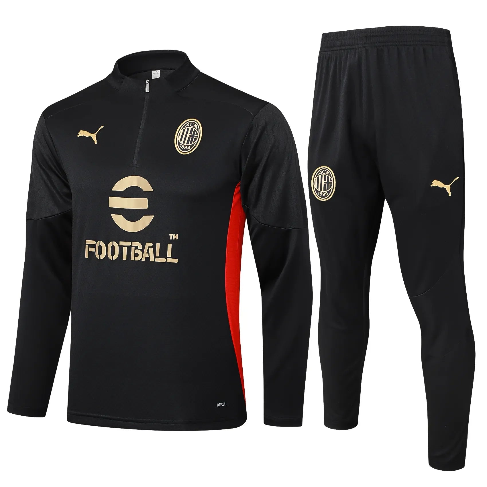 Conjunto Agasalho Treino Milan 24/25 Preto