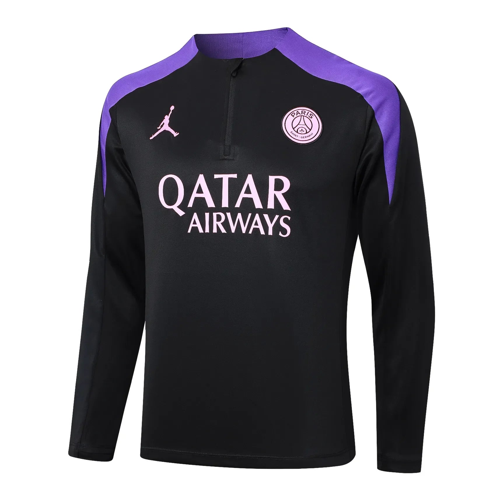Conjunto Agasalho Treino PSG 24/25 Preto e Roxo