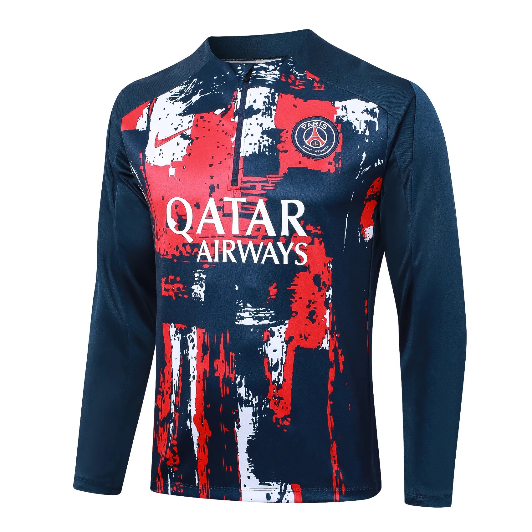 Conjunto Agasalho Treino PSG 24/25 Azul e Vermelho