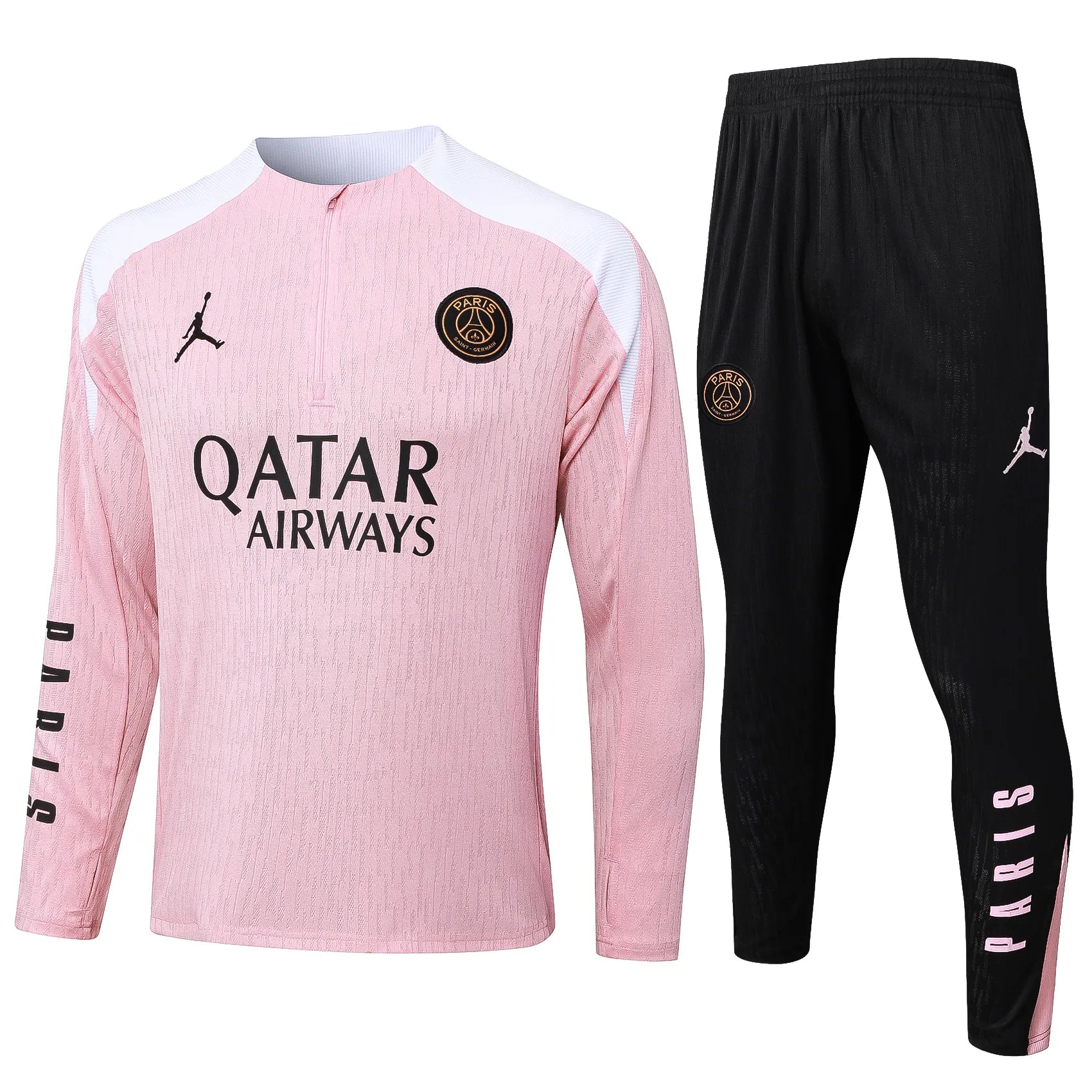 Conjunto Agasalho Treino PSG 24/25 Rosa e Branco