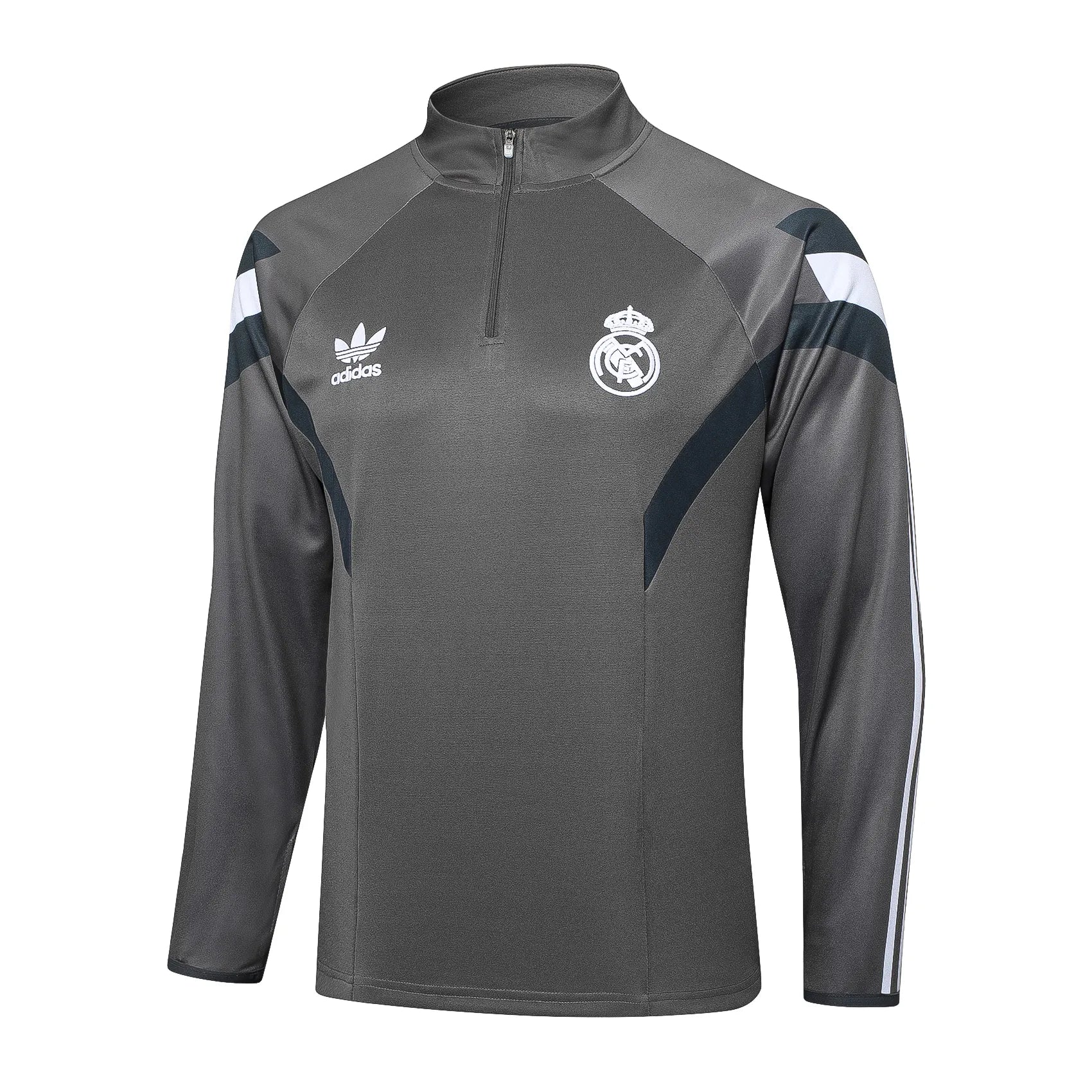 Conjunto Agasalho Treino Real Madrid 24/25 Cinza