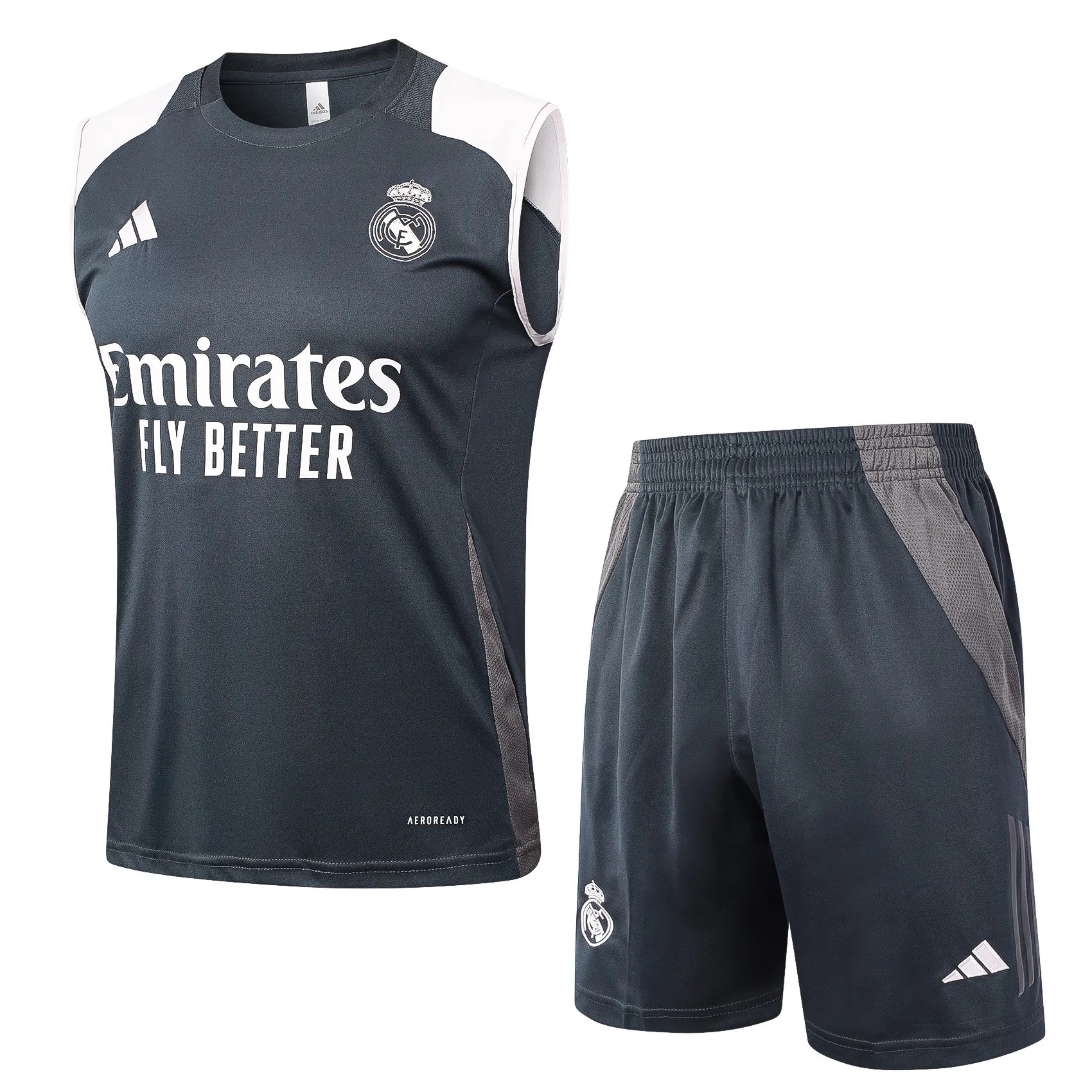 Conjunto Real Madrid Treino Regata 24/25 Cinza