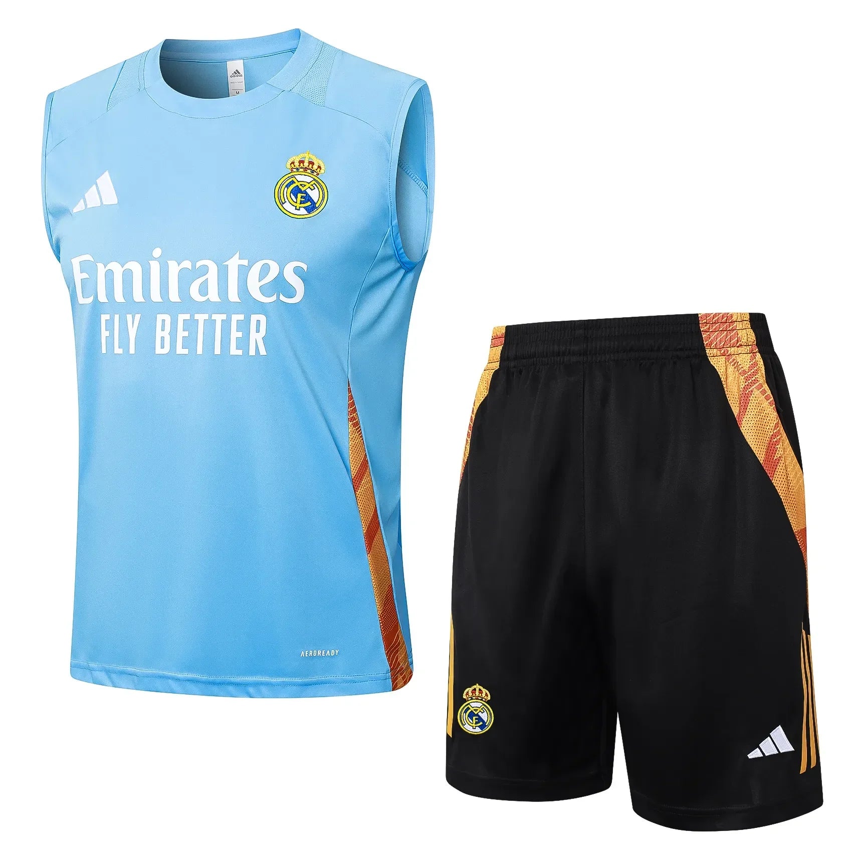 Conjunto Real Madrid Treino Regata 24/25 Azul Claro