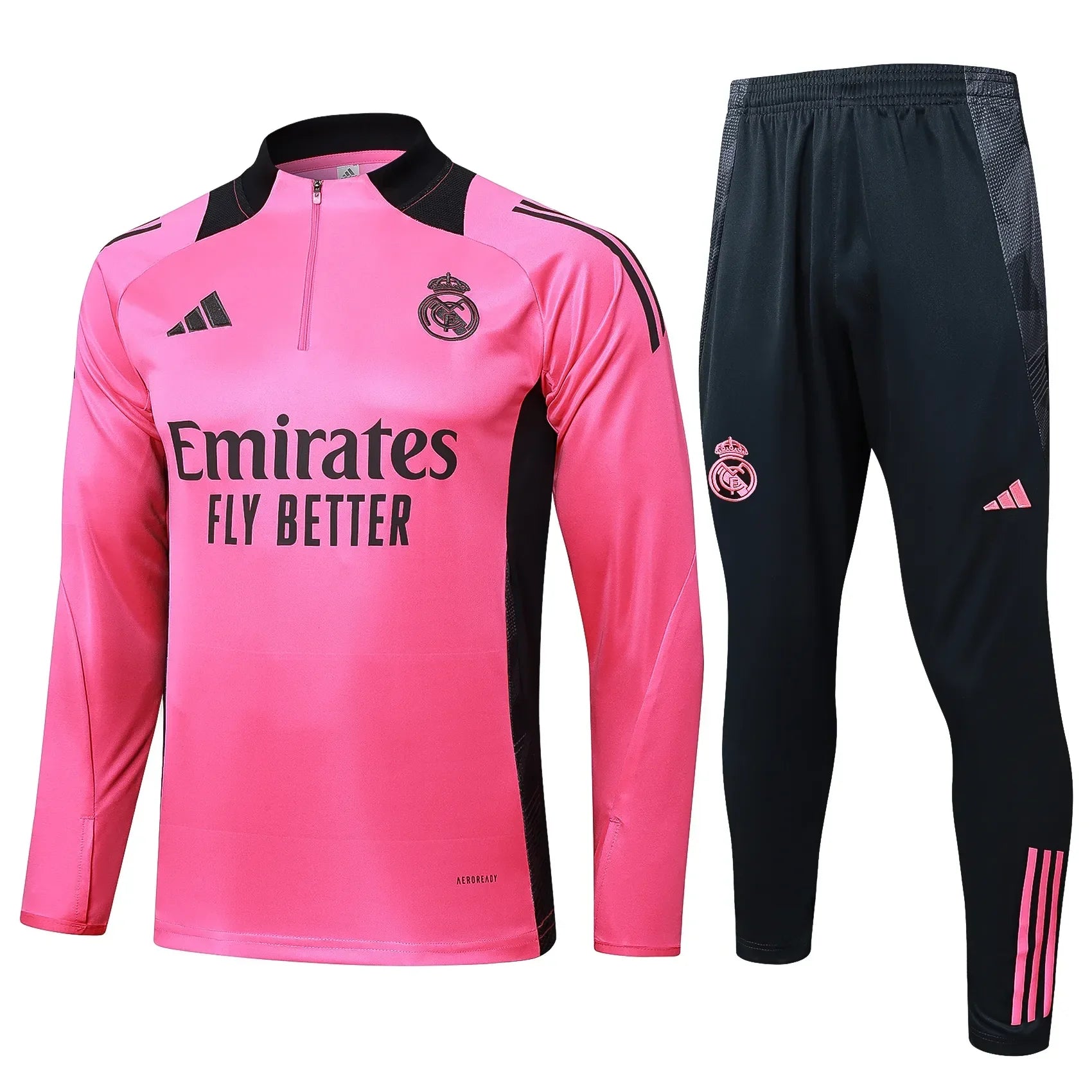 Conjunto Agasalho Treino Real Madrid 24/25 Rosa