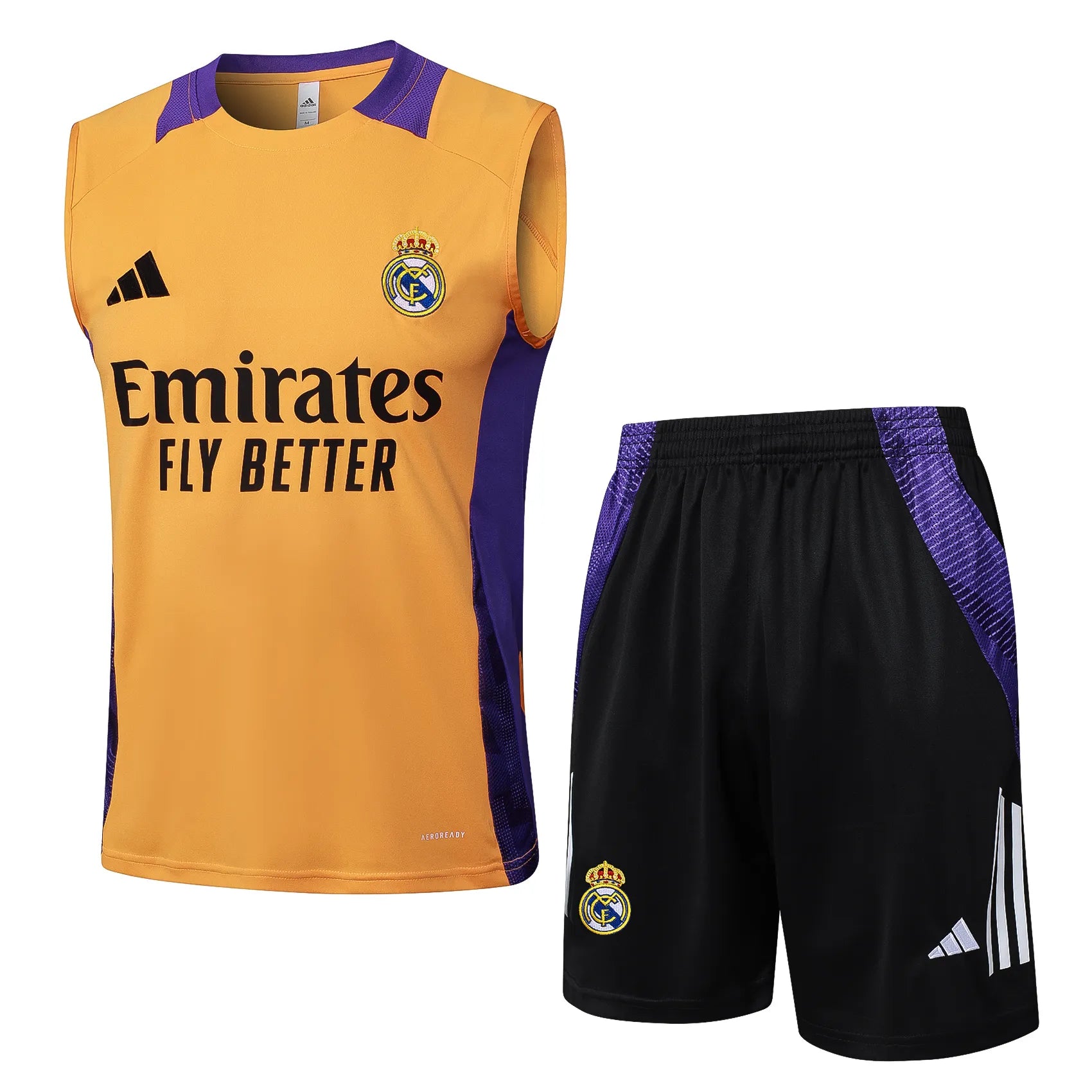 Conjunto Real Madrid Treino Regata 24/25 Laranja