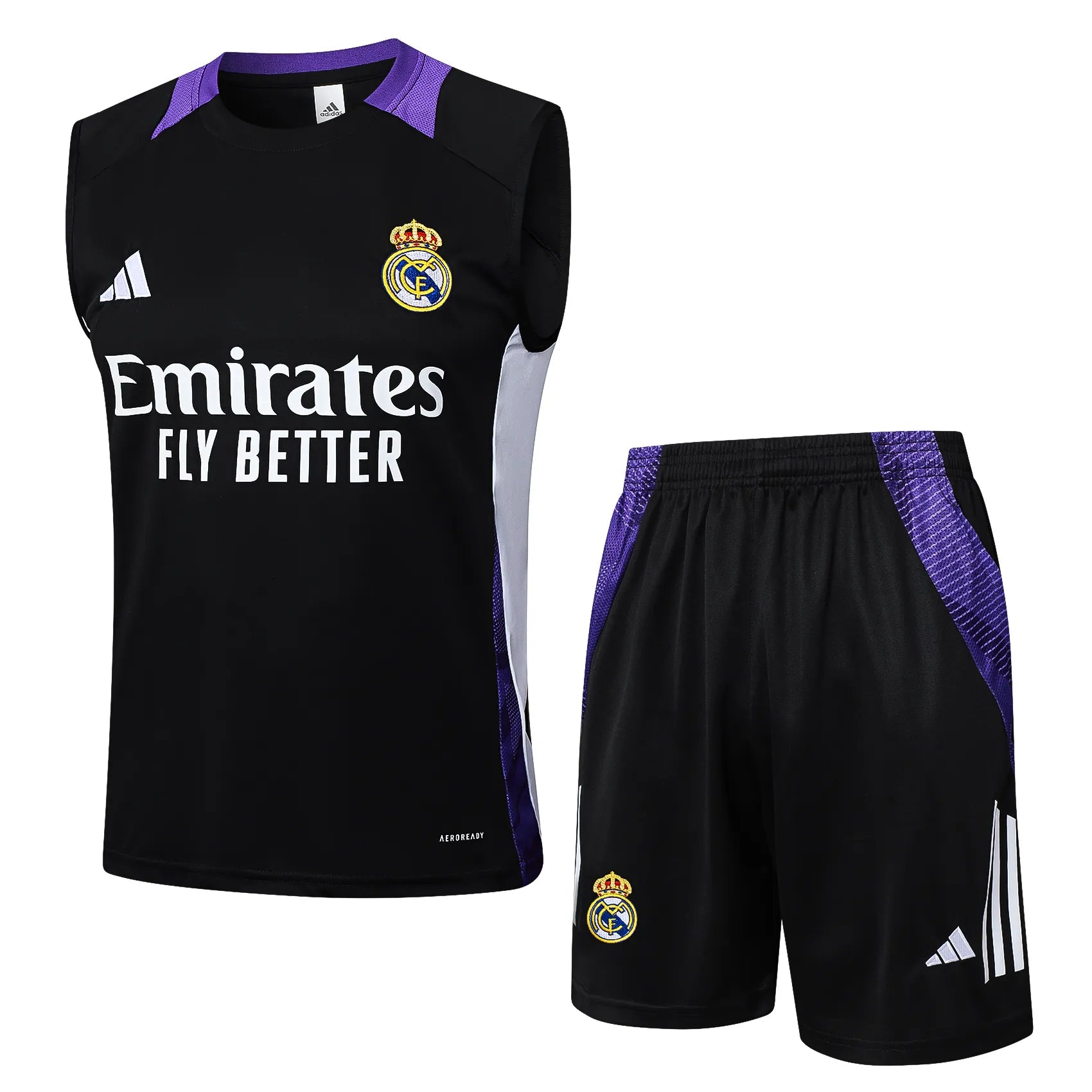 Conjunto Real Madrid Treino Regata 24/25 Preto