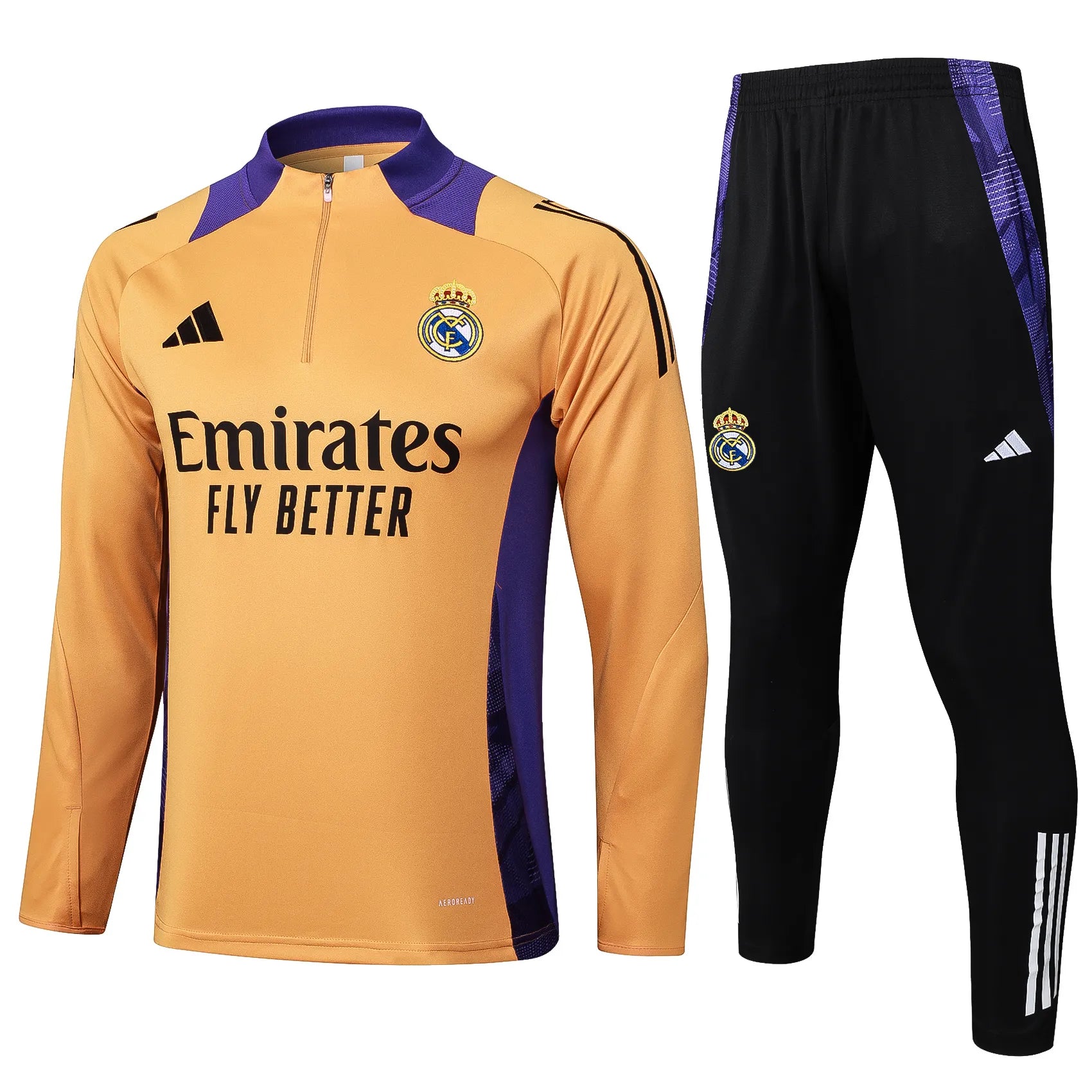 Conjunto Agasalho Treino Real Madrid 24/25 Laranja