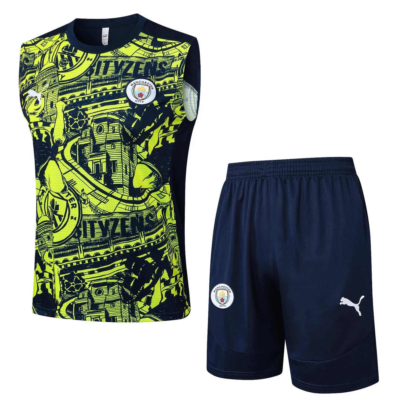 Conjunto Manchester City Treino Regata 24/25 Amarelo