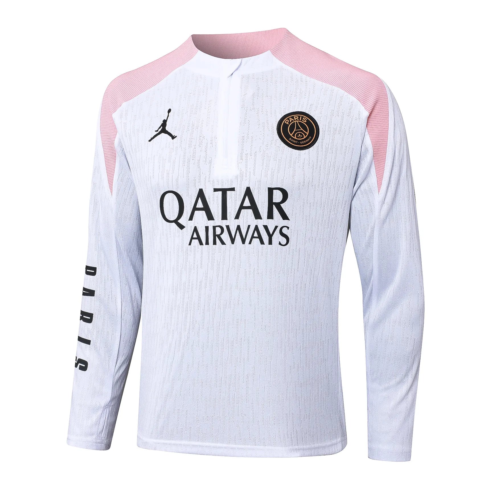 Conjunto Agasalho Treino PSG 24/25 Branco e Rosa