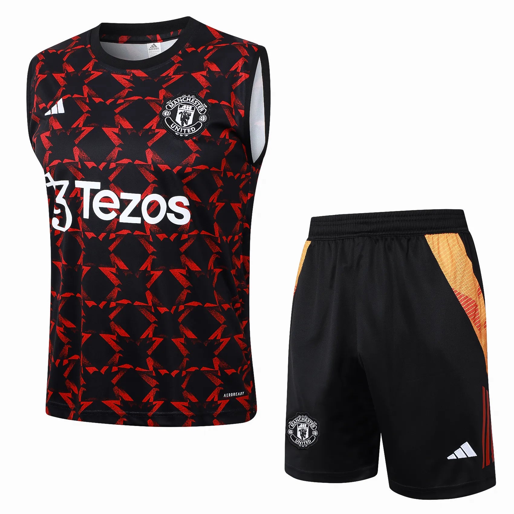 Conjunto Manchester United Treino Regata 24/25 Vermelho e Preto