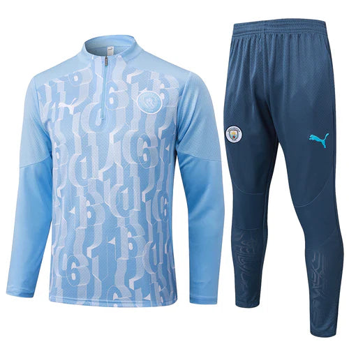 Conjunto Agasalho Treino Manchester City 24/25 Azul