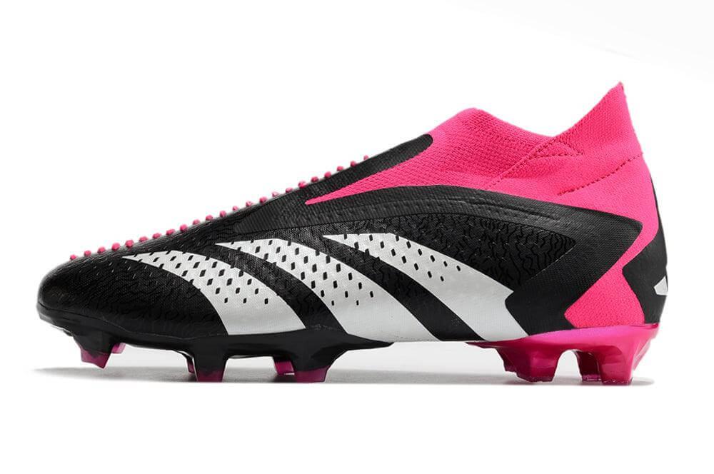 Chuteira Campo Adidas Predator Accuracy+ FG Rosa e Preto "Own You Football Pack"