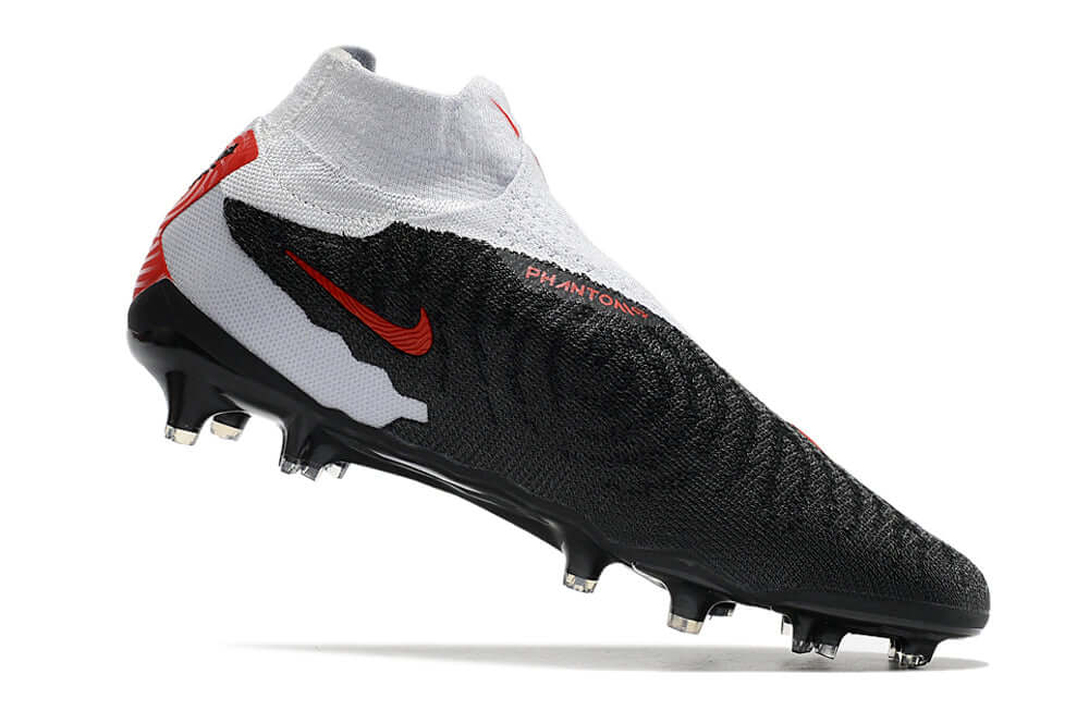 Chuteira Campo Nike Phantom GX DF Elite FG Branca, Preta e Vermelha
