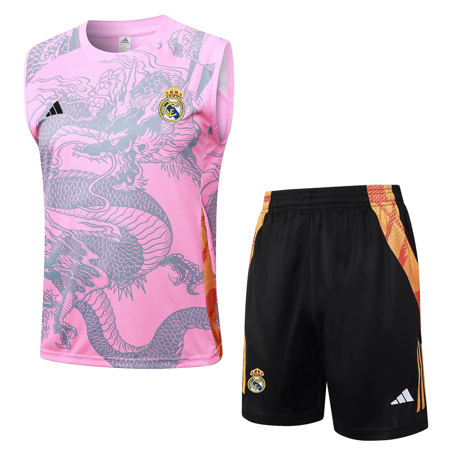 Conjunto Real Madrid Treino Regata 24/25 Rosa Dragão