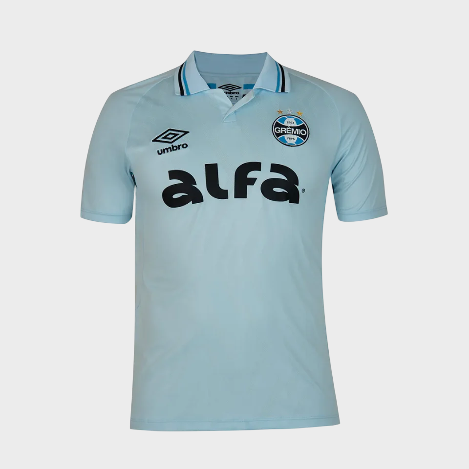 Camisa Grêmio II 25/26 Torcedor Masculina Azul Celeste Patrocínios