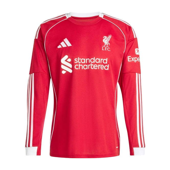 Camisa Manga Longa Liverpool I 25/26 Torcedor Nike Masculina Vermelho