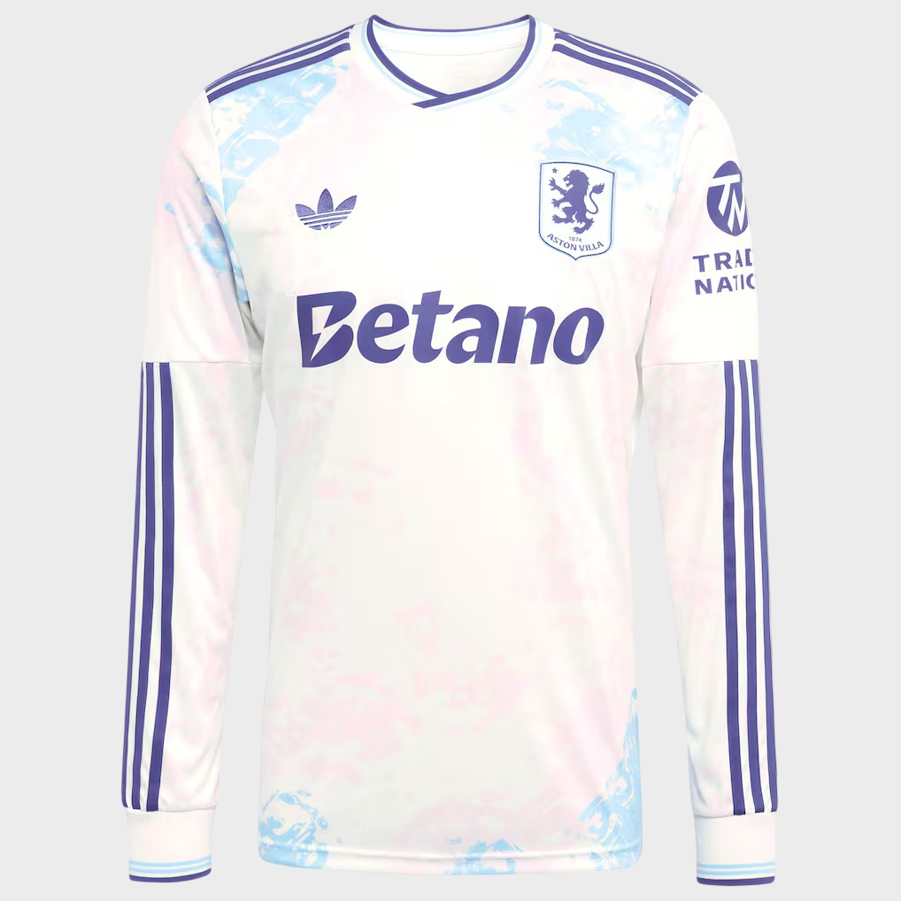 Camisa Manga Longa Aston Villa III 25/26 Torcedor Adidas Masculina Branco