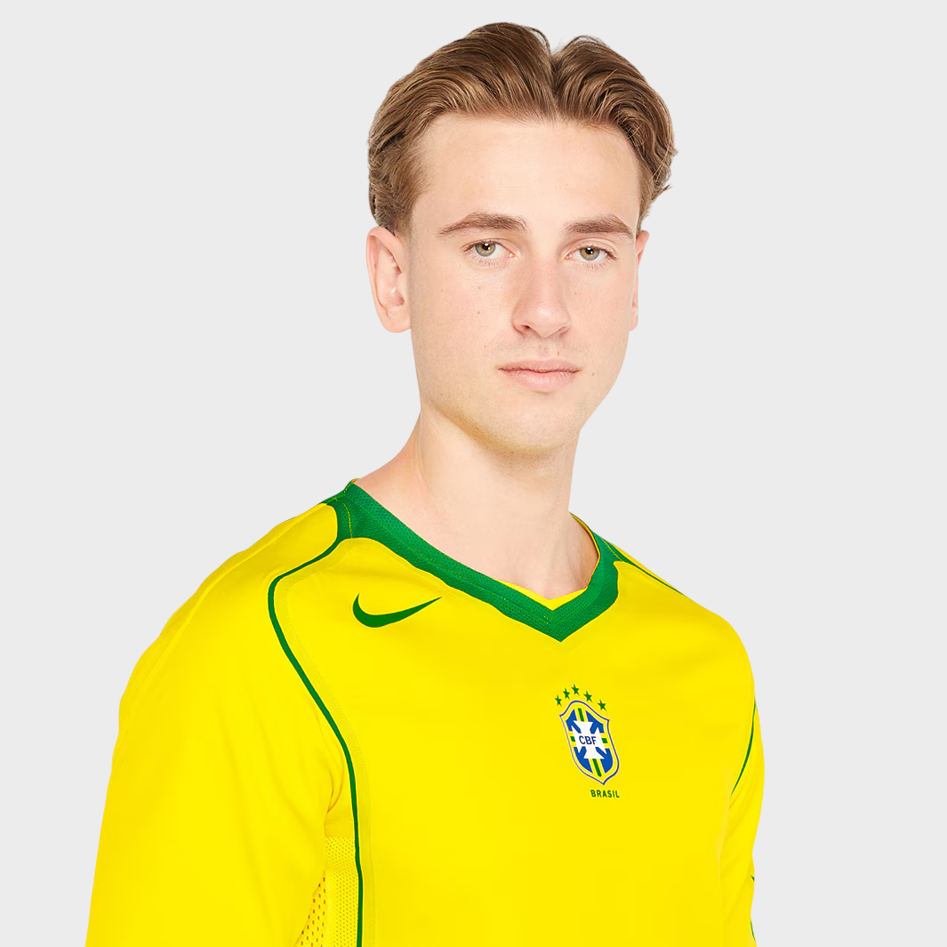Camisa Retrô Brasil I 2004 Torcedor Nike Masculina Amarela