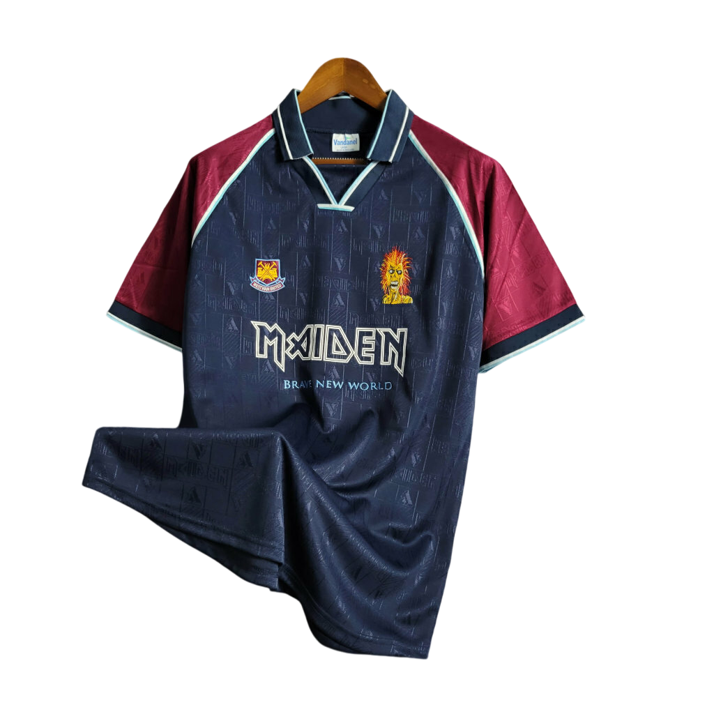 Camisa Retrô West Ham 1997 Iron Maiden Azul