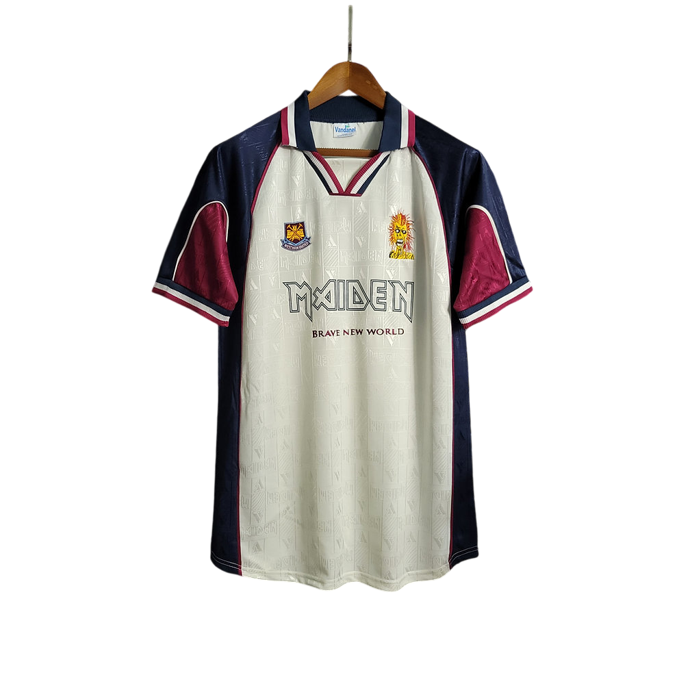 Camisa Retrô West Ham 1997 Iron Maiden Branco