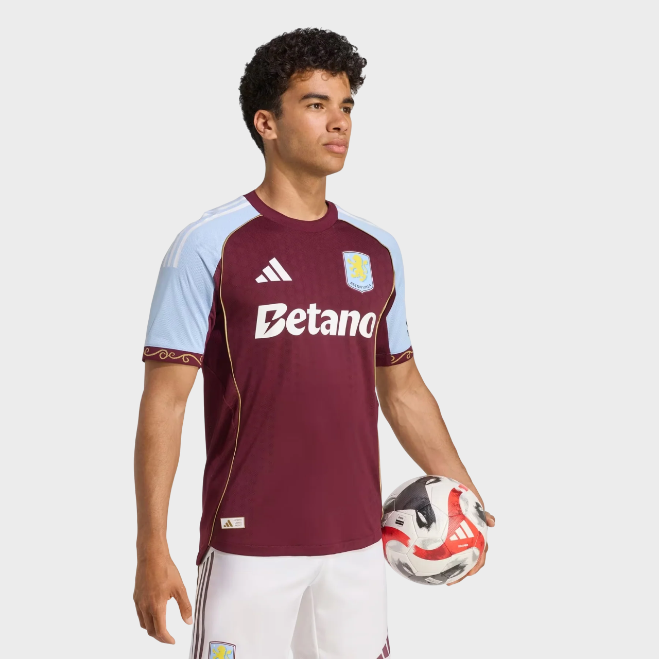 Camisa Aston Villa I 25/26 Torcedor Adidas Masculina Vinho e Azul
