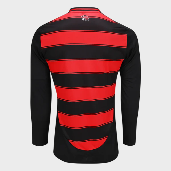 Camisa Manga Longa Flamengo I 25/26 Torcedor Masculina Vermelho e Preto