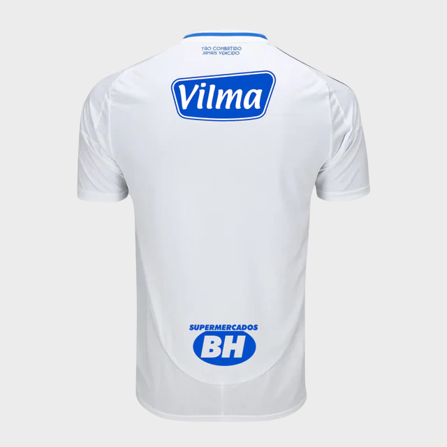 Camisa Cruzeiro II 25/26 Torcedor Masculina Branco e Azul Patrocínios