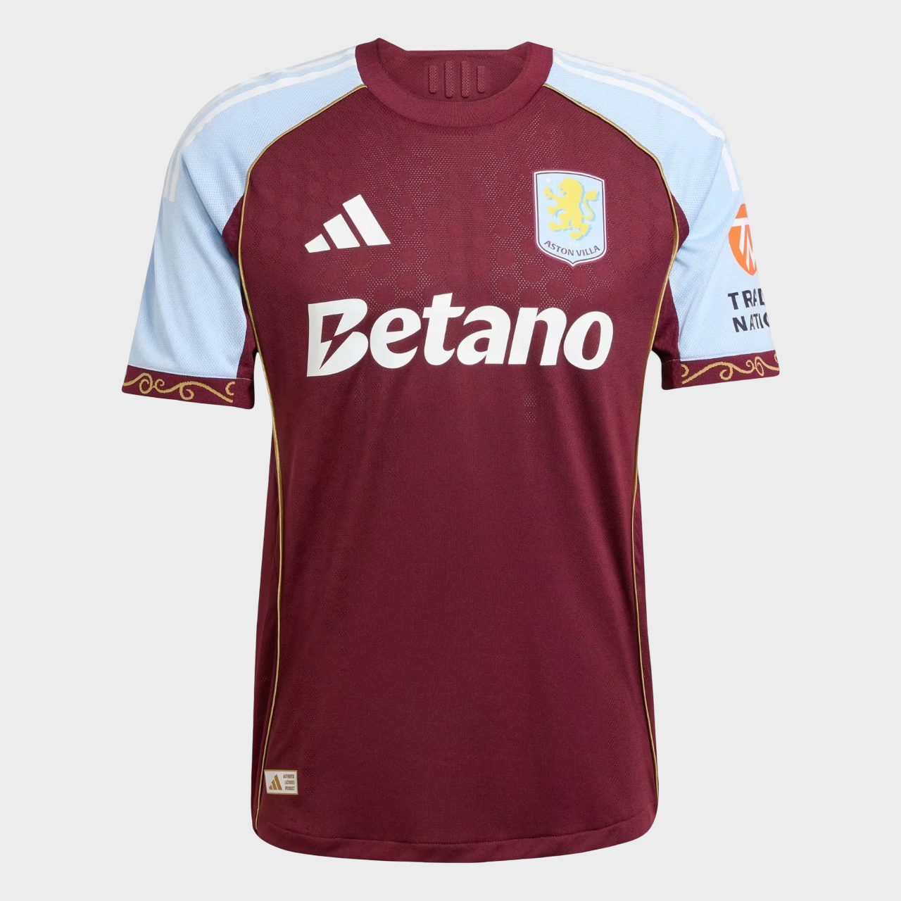 Camisa Aston Villa I 25/26 Torcedor Adidas Masculina Vinho e Azul