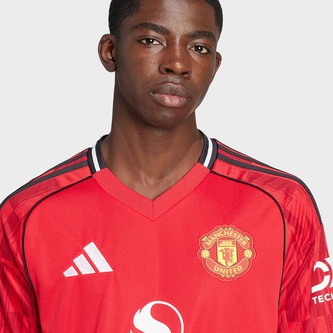 Camisa Manga Longa Manchester United I 25/26 Torcedor Adidas Masculina Vermelho