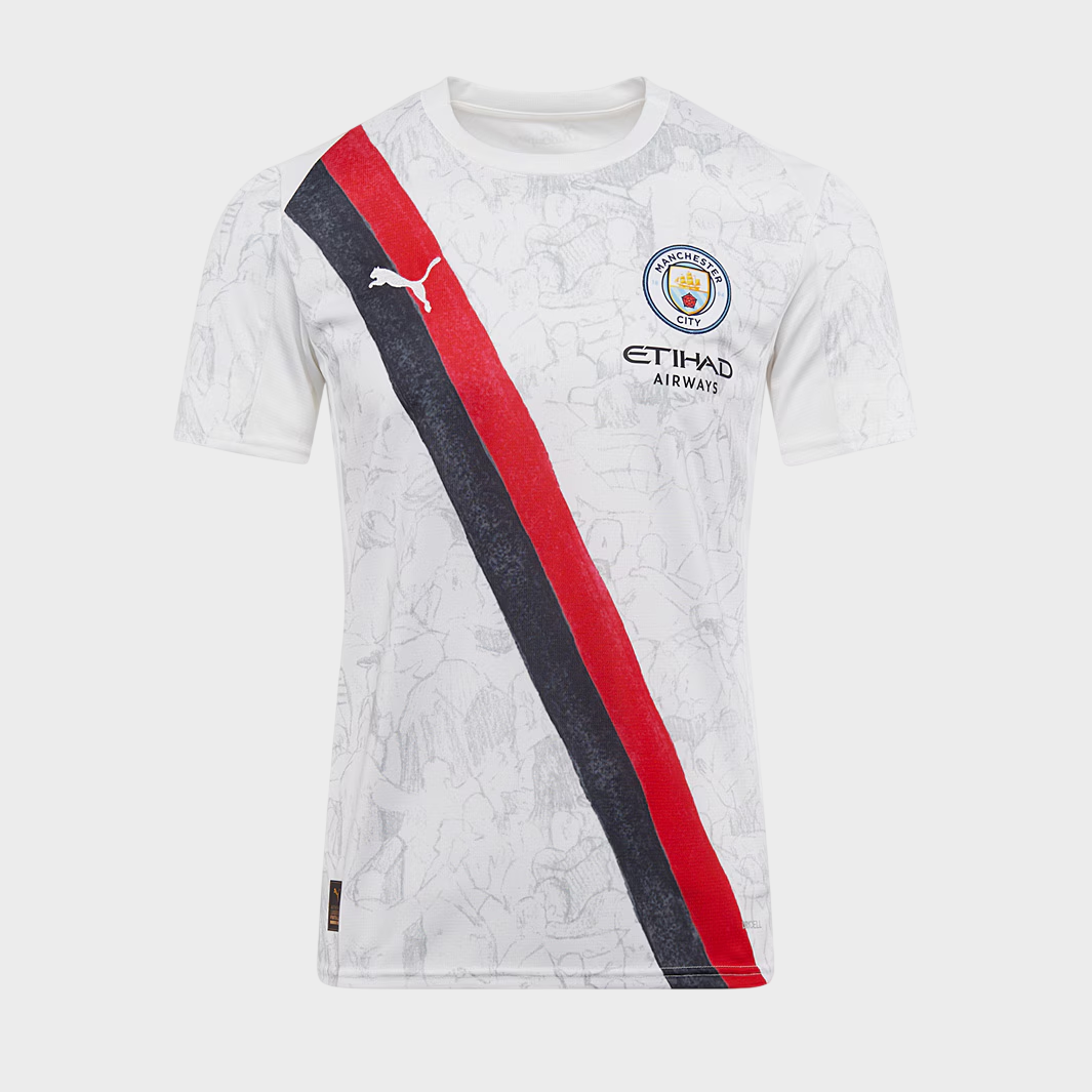 Camisa Manchester City x KidSuper 25/26 Torcedor Puma Masculina Branca