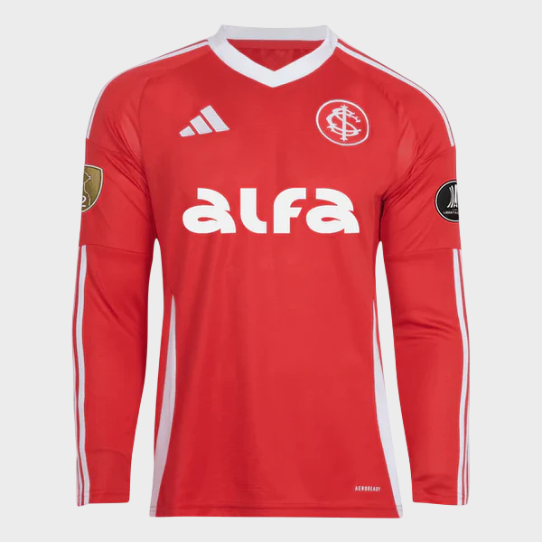 Camisa Manga Longa Internacional I 25/26 Torcedor Masculina Vermelho Patrocínios