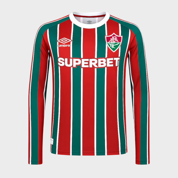 Camisa Manga Longa Fluminense I 25/26 Torcedor Masculina Vinho e Verde