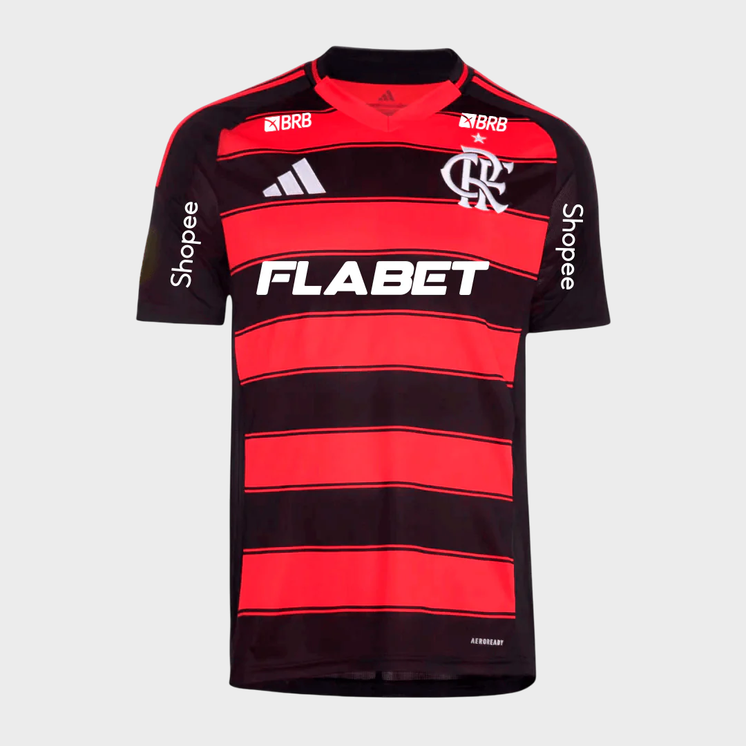 Camisa Flamengo I 25/26 Torcedor Masculina Patrocínios