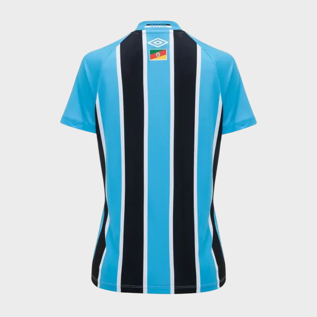 Camisa Grêmio I 25/26 Feminina Azul e Preto Patrocínios