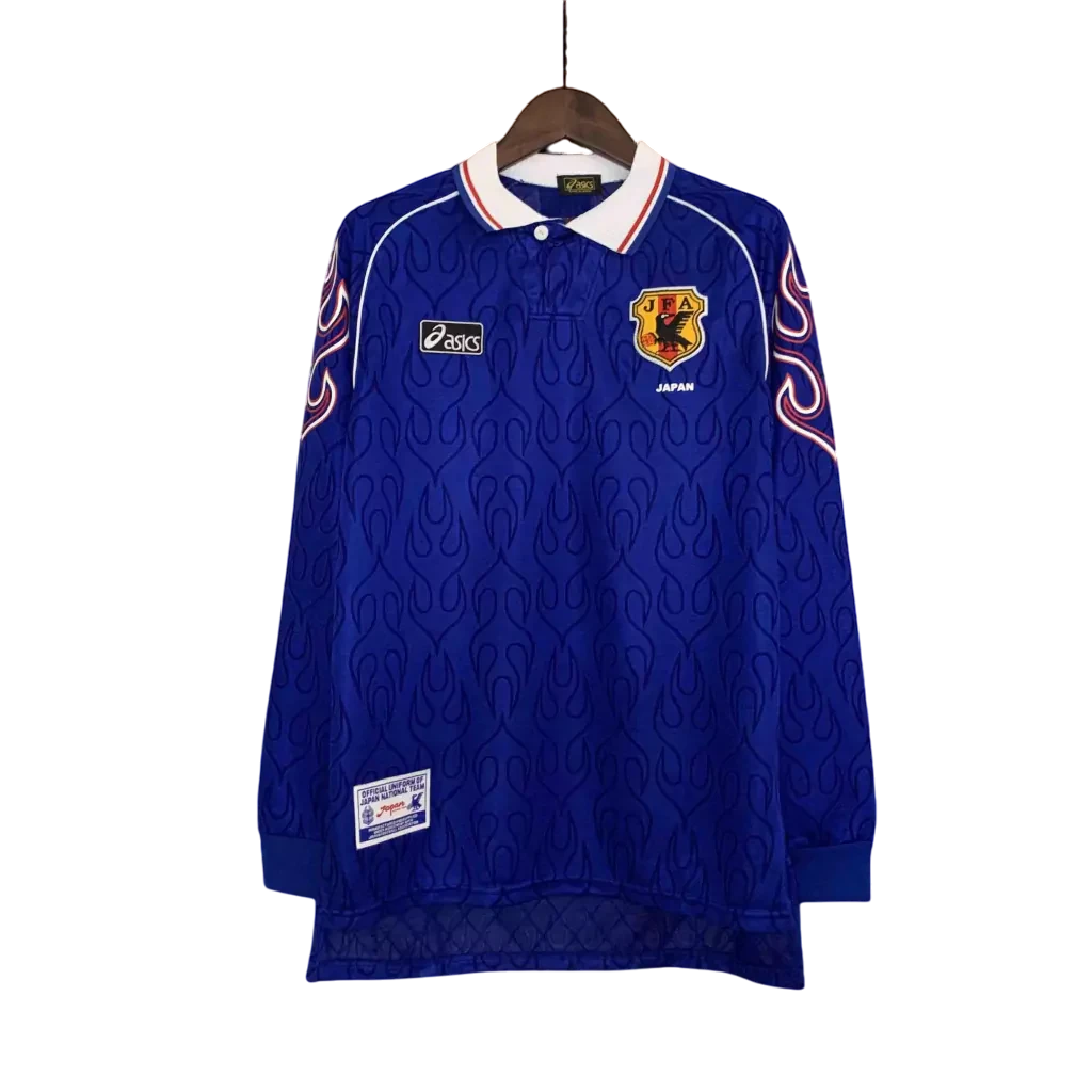 Camisa Japão I Manga Longa 1998 Asics Azul Retrô