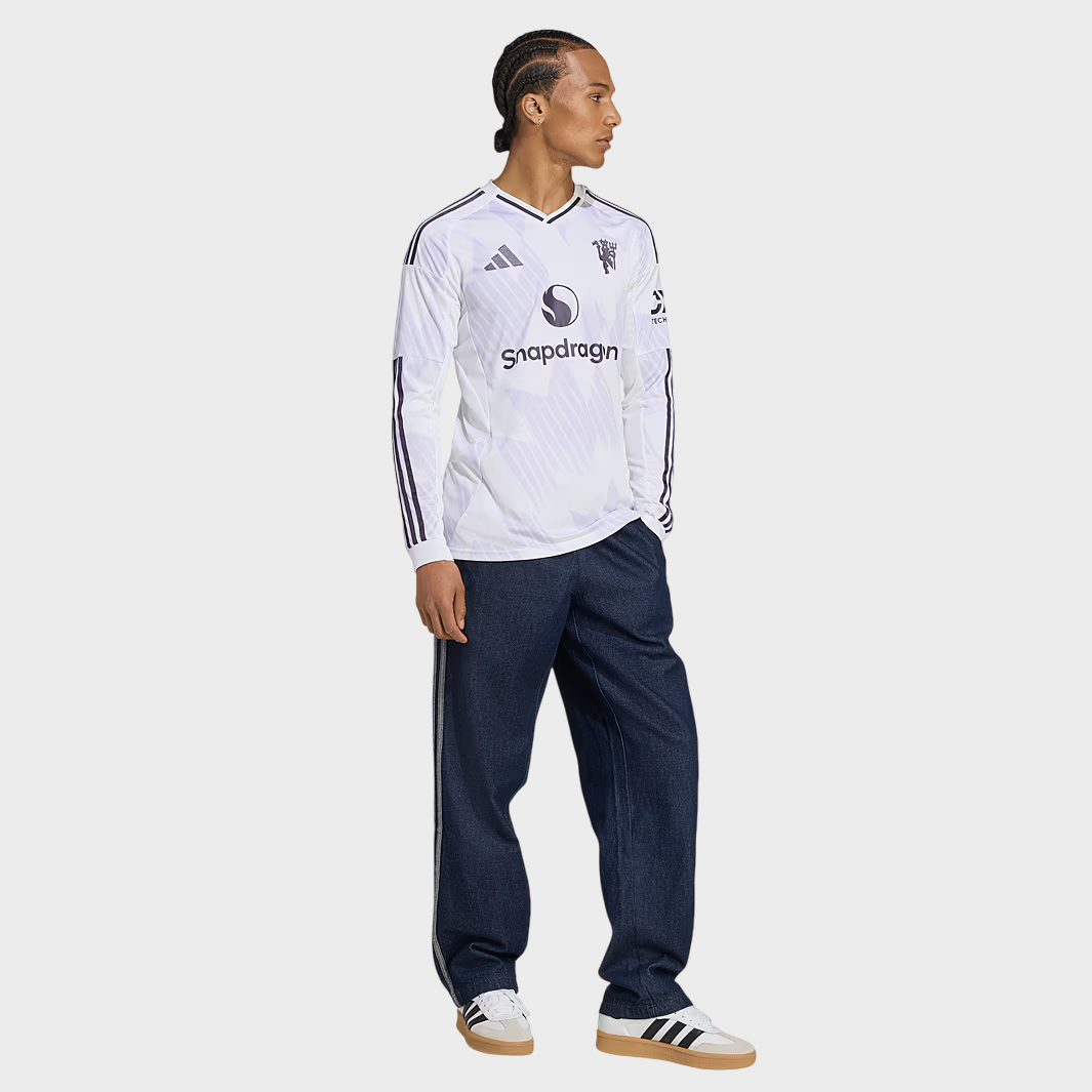 Camisa Manga Longa Manchester United II 25/26 Torcedor Adidas Masculina Branco
