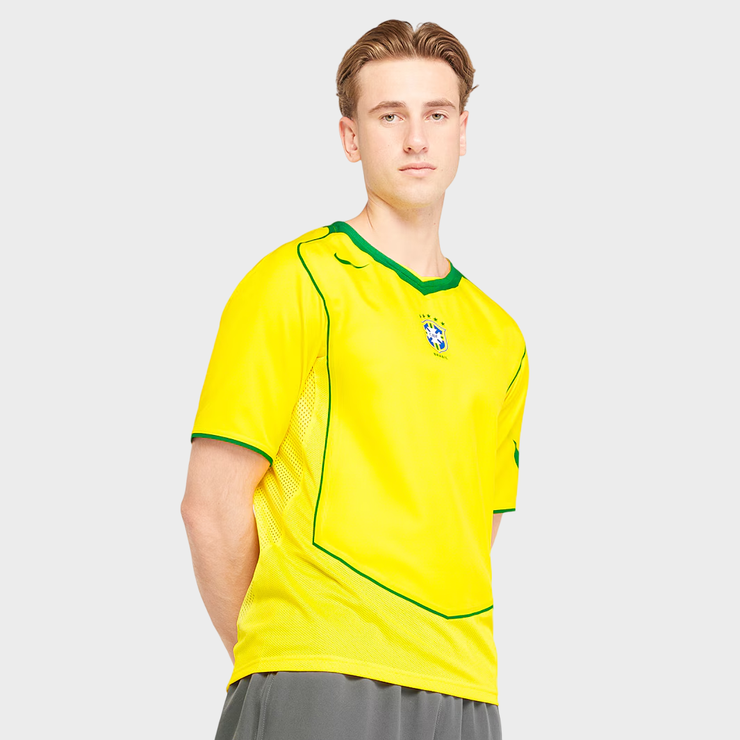 Camisa Retrô Brasil I 2004 Torcedor Nike Masculina Amarela