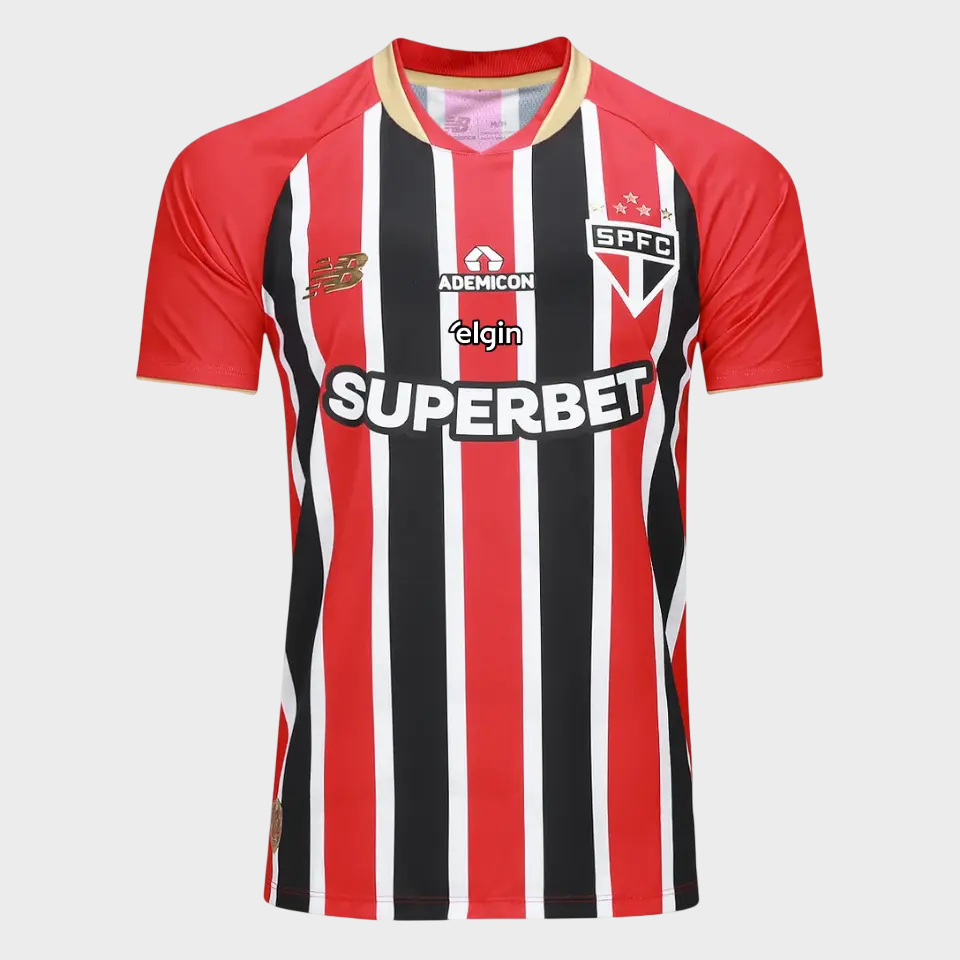 Camisa São Paulo II 25/26 Torcedor Masculina Listrada Patrocínios
