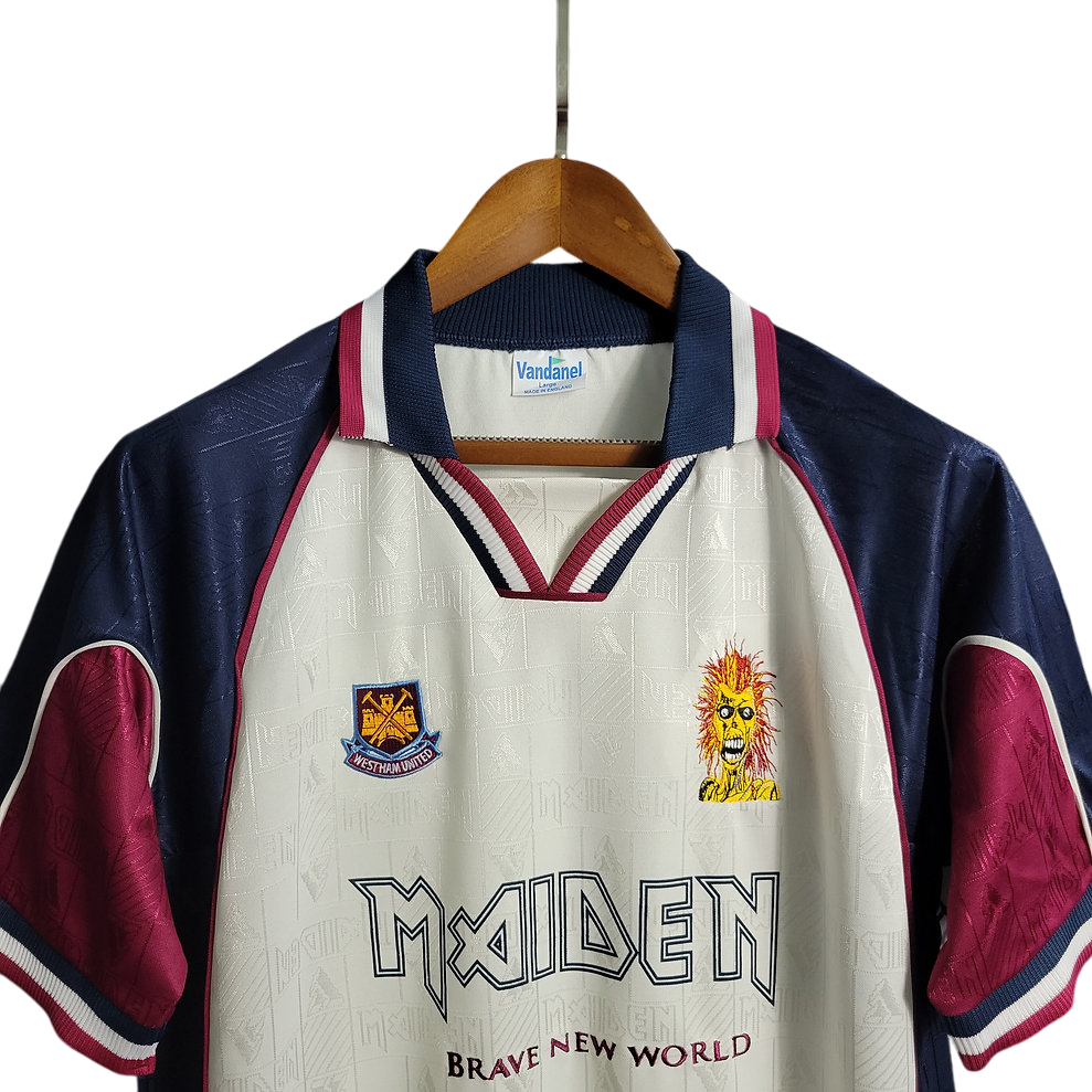 Camisa Retrô West Ham 1997 Iron Maiden Branco